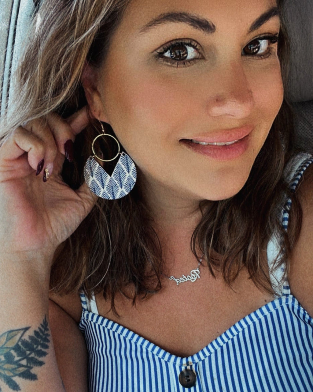 Indigo Fern Earrings