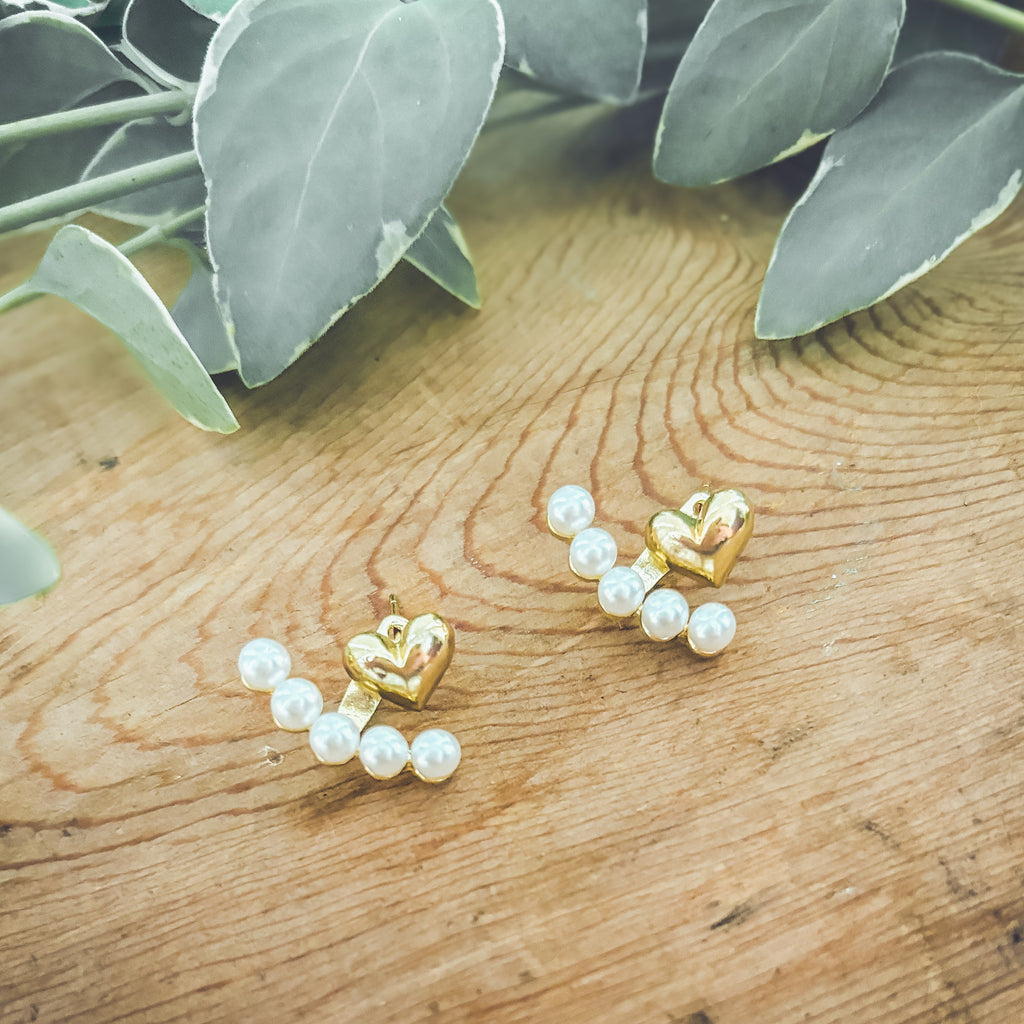Sweetheart Pearl Jacket Earrings