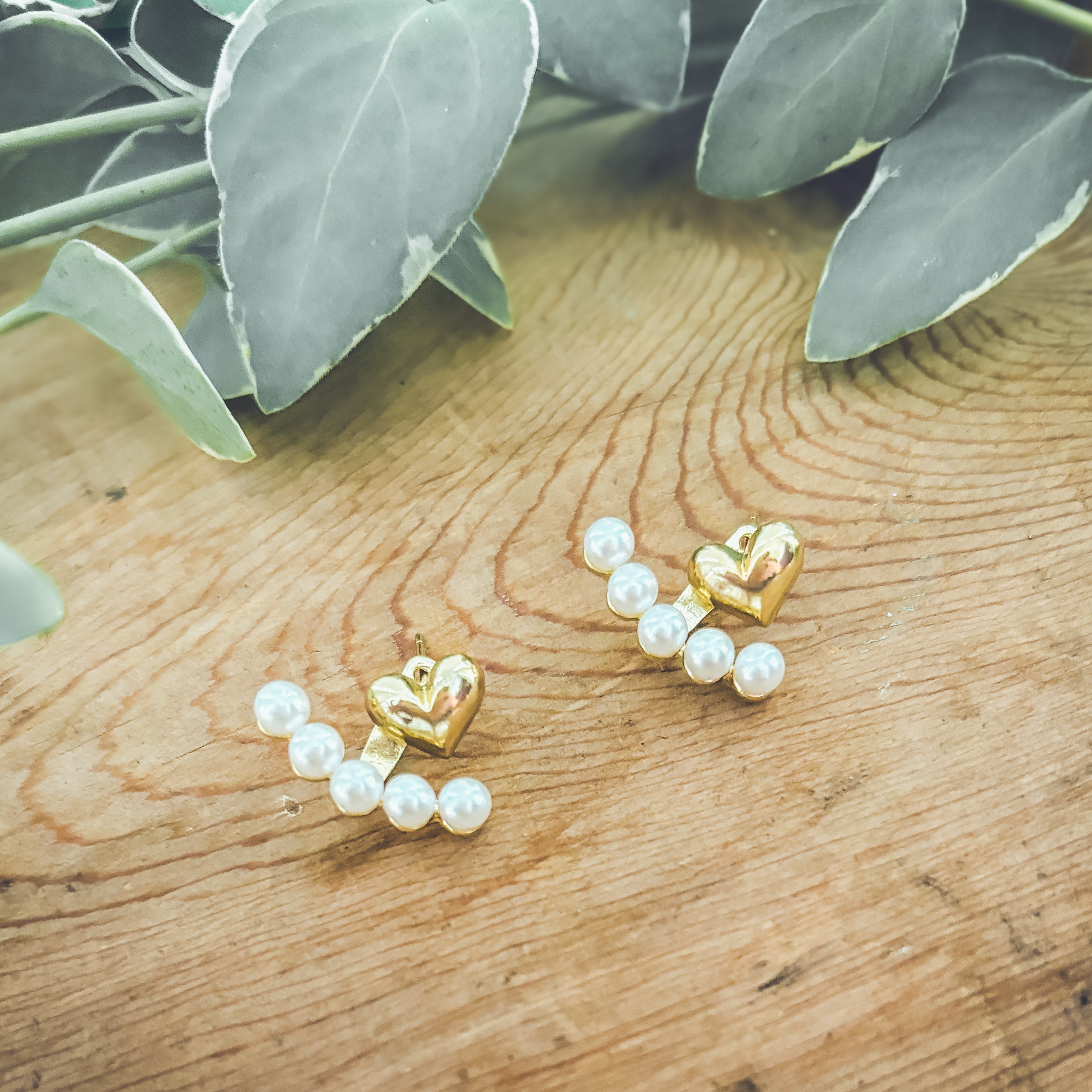 Sweetheart Pearl Jacket Earrings