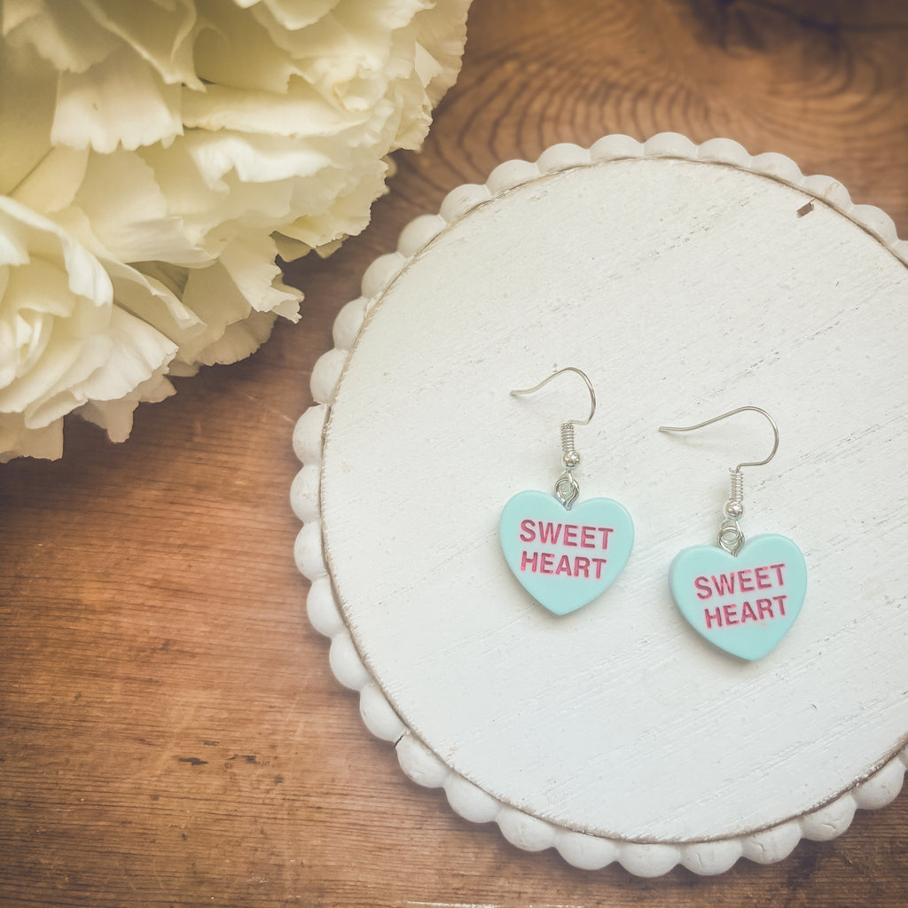 Beautiful Candy Heart Valentines Earrings