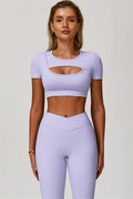 The Lavish Cut-out Crop Top Leggings 2-Piece Set