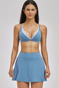 The Seraphine Layered V Sports Bra Skirt 2-Piece Set