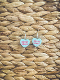 Beautiful Candy Heart Valentines Earrings