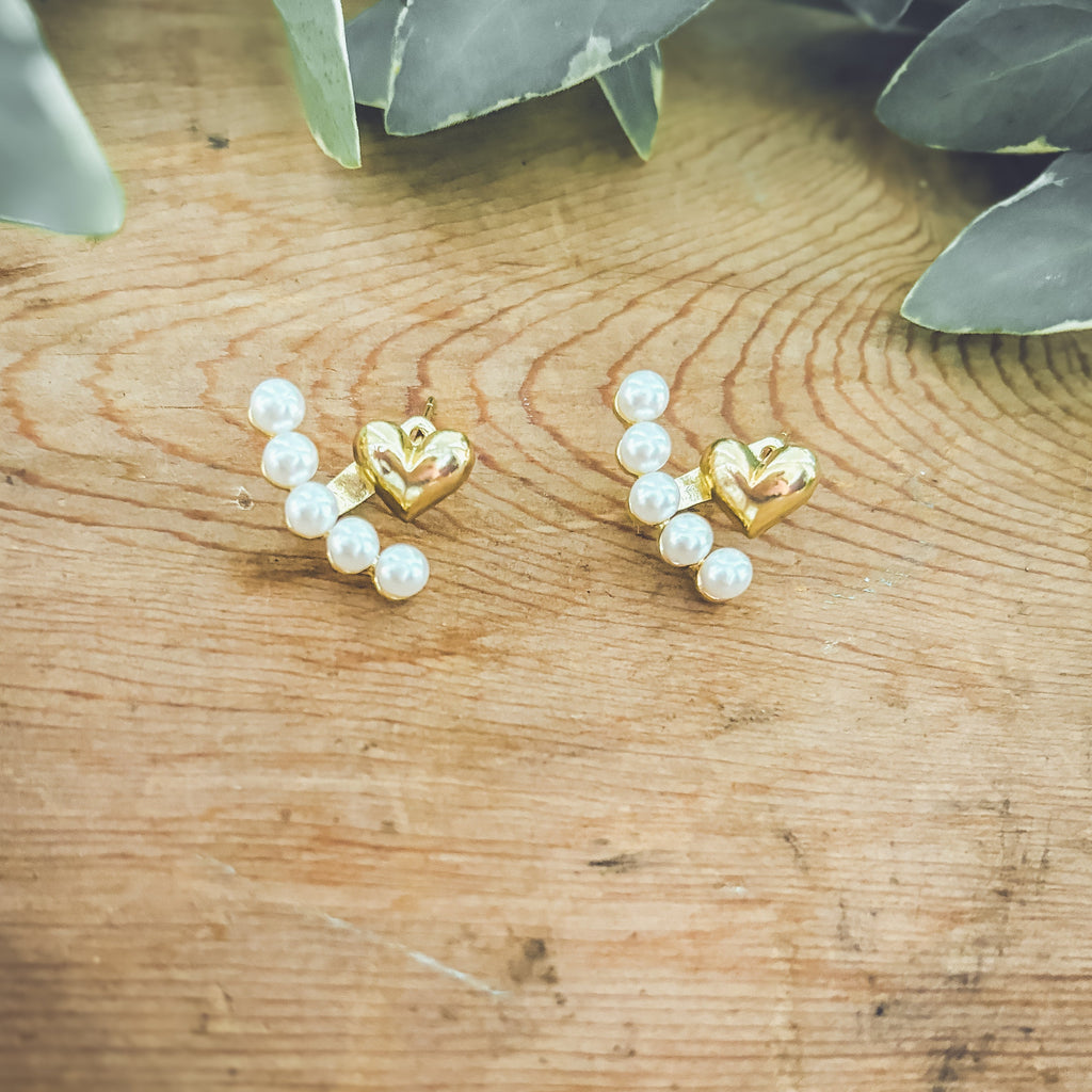 Sweetheart Pearl Jacket Earrings