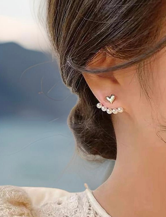 Sweetheart Pearl Jacket Earrings