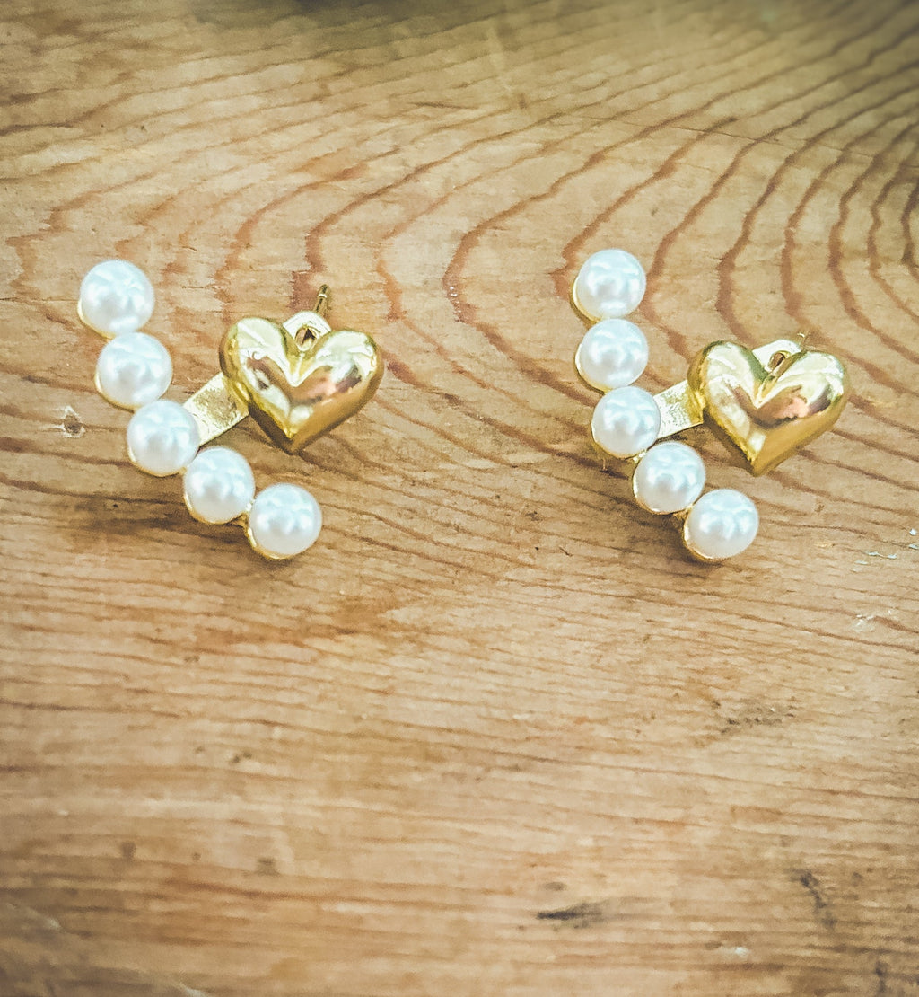 Sweetheart Pearl Jacket Earrings