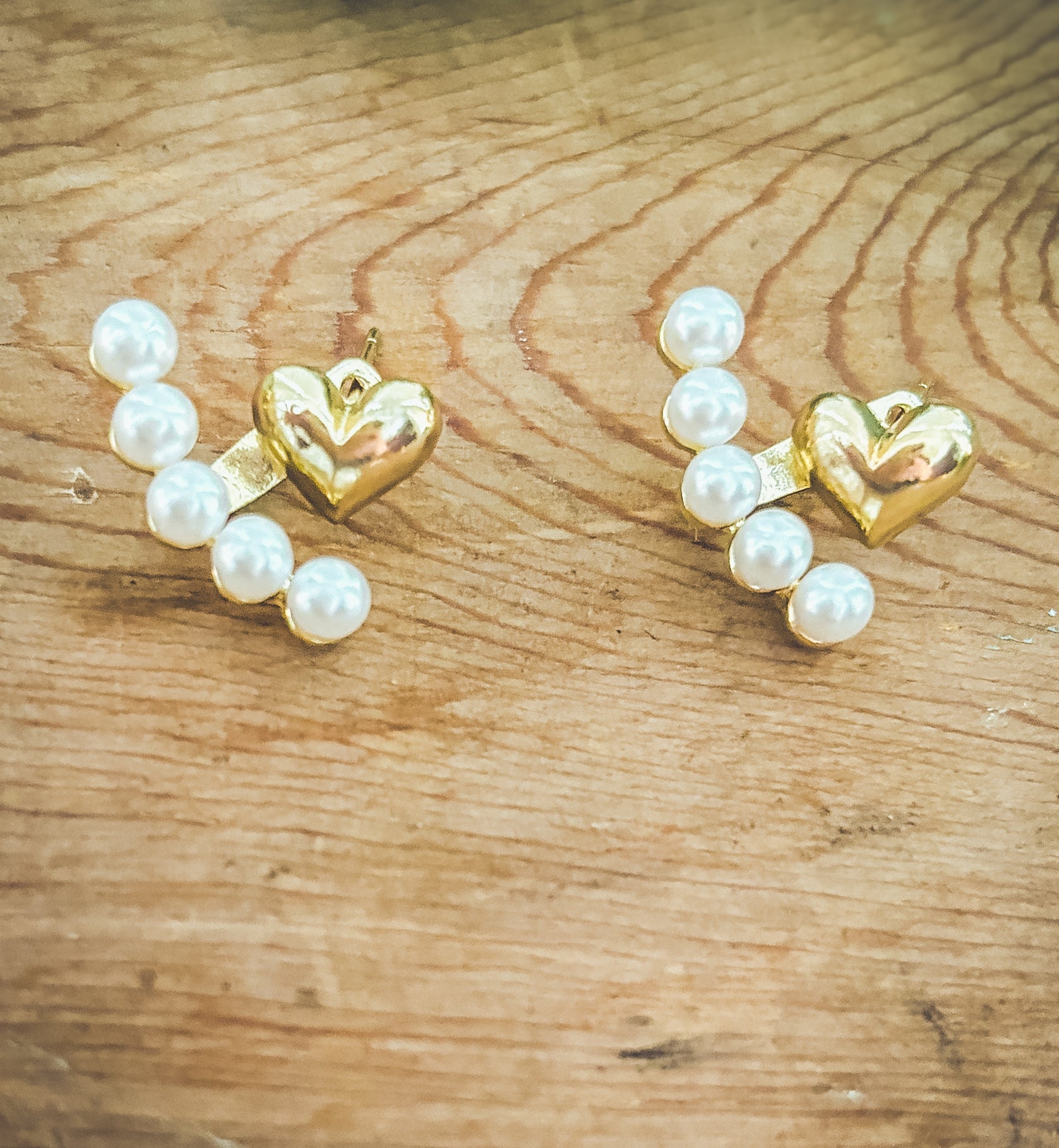 Sweetheart Pearl Jacket Earrings