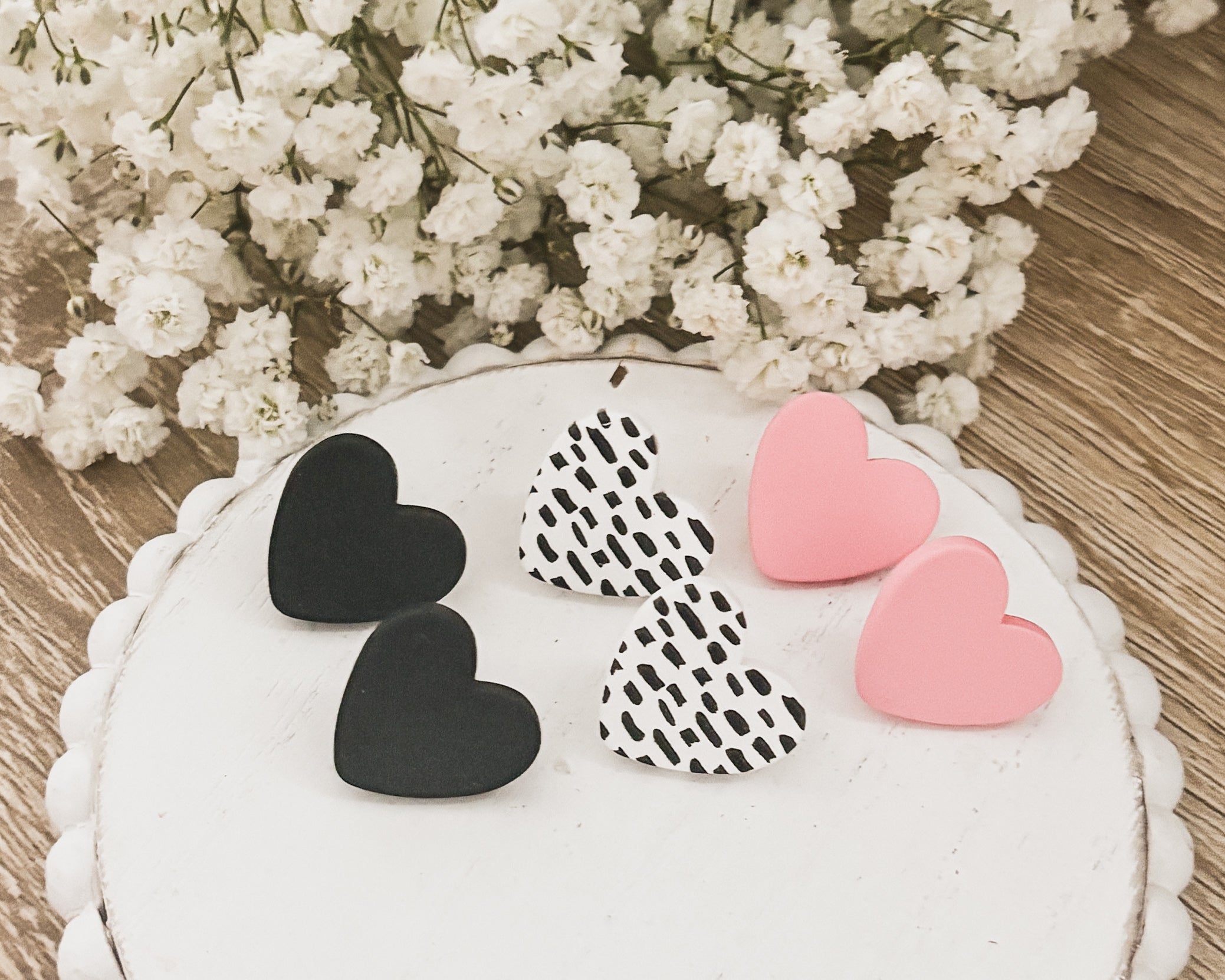 Beautiful Set of 3 Heart Studs