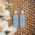 Beautiful Blue and Silver Floral Earrings