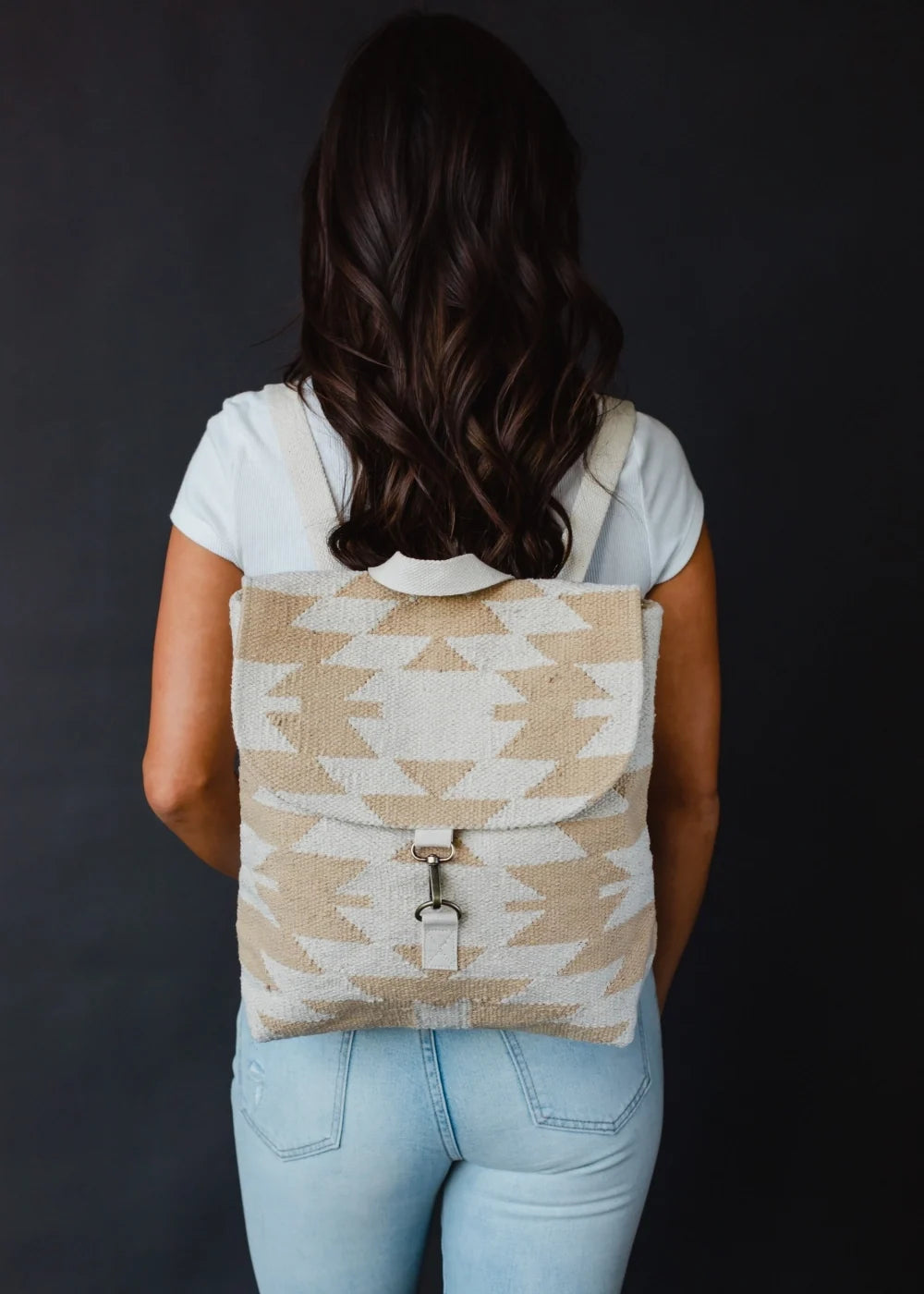 Cream & Tan Aztec Backpack