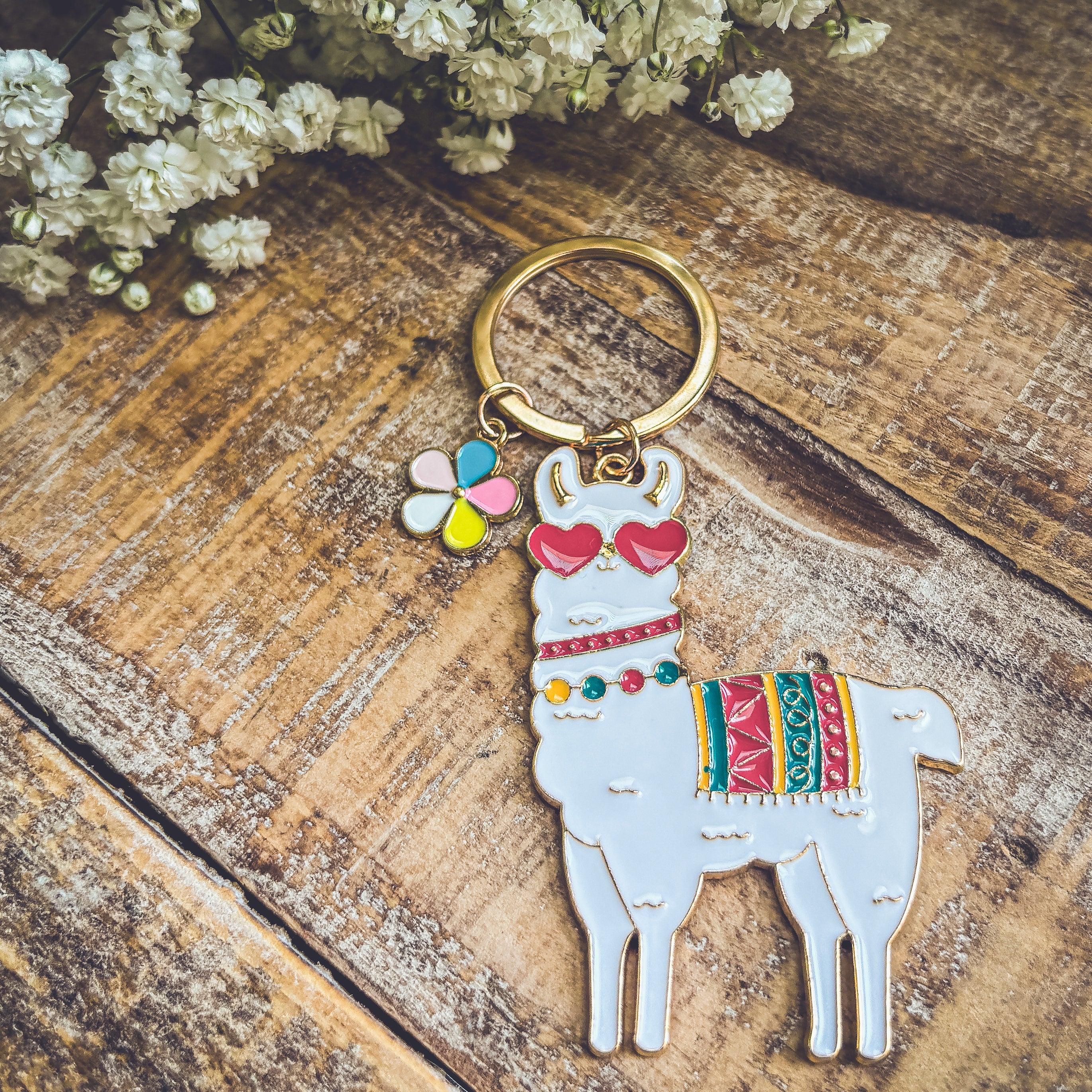 Adorable Colorful Llama Key Chain