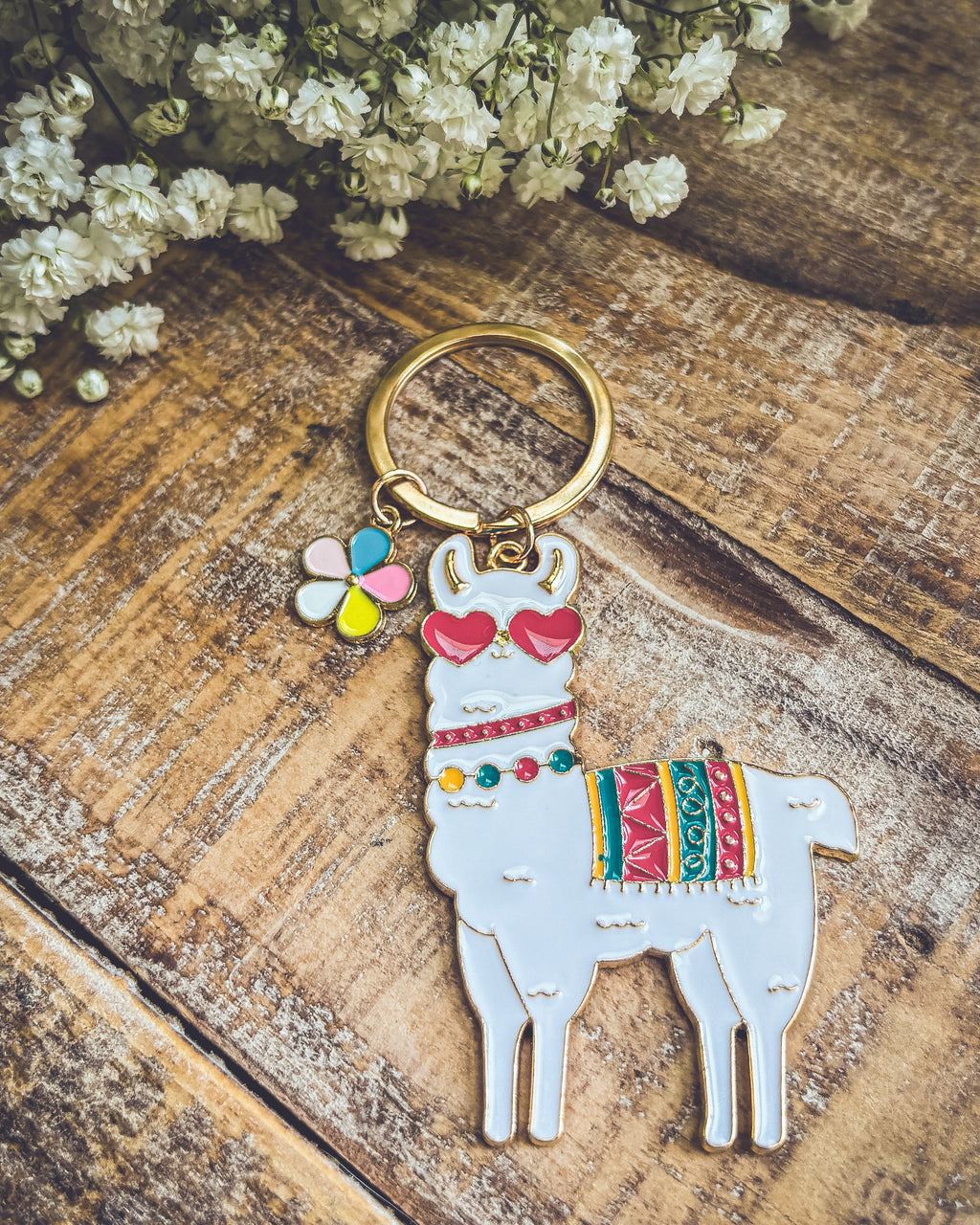 Adorable Colorful Llama Key Chain