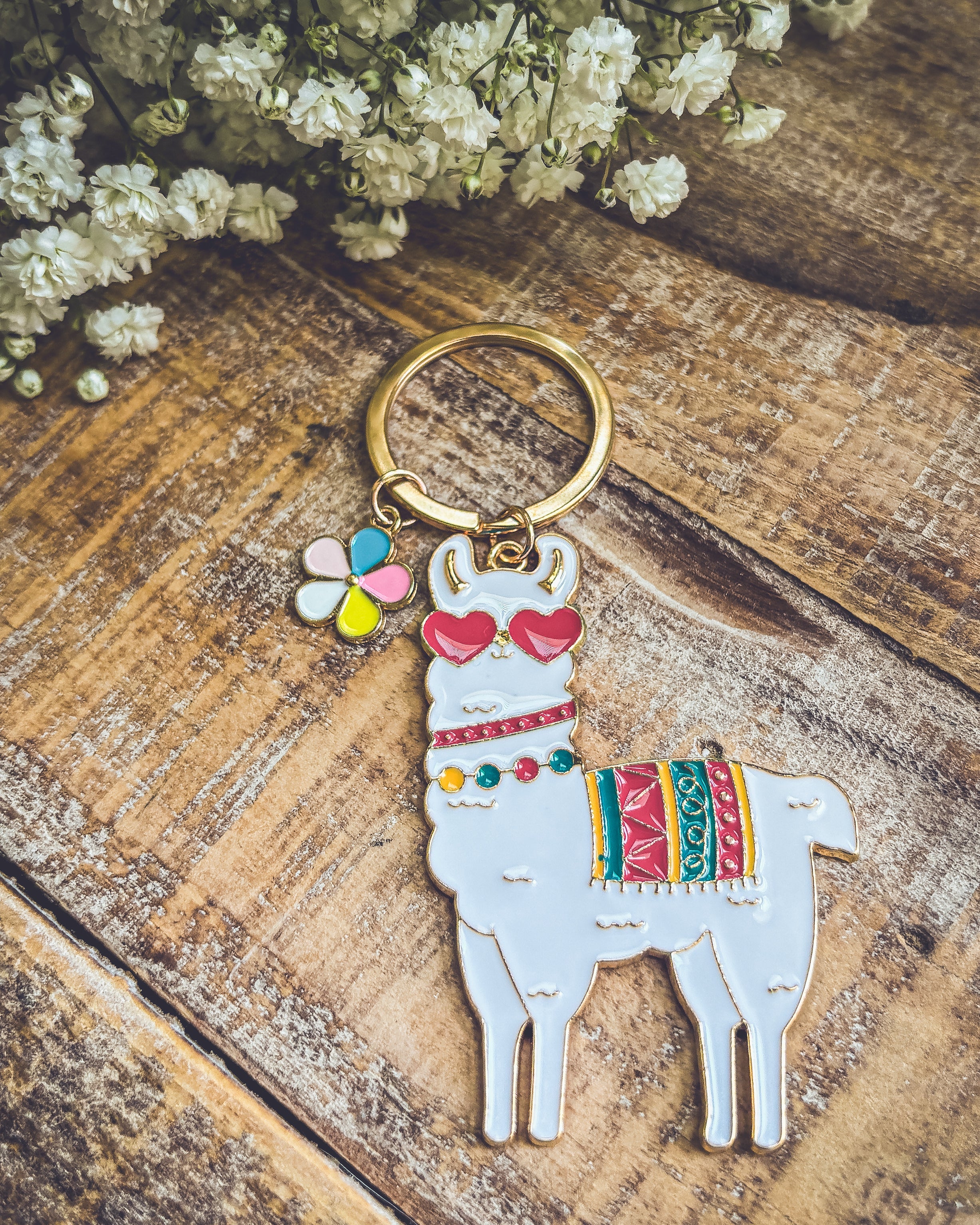 Adorable Colorful Llama Key Chain