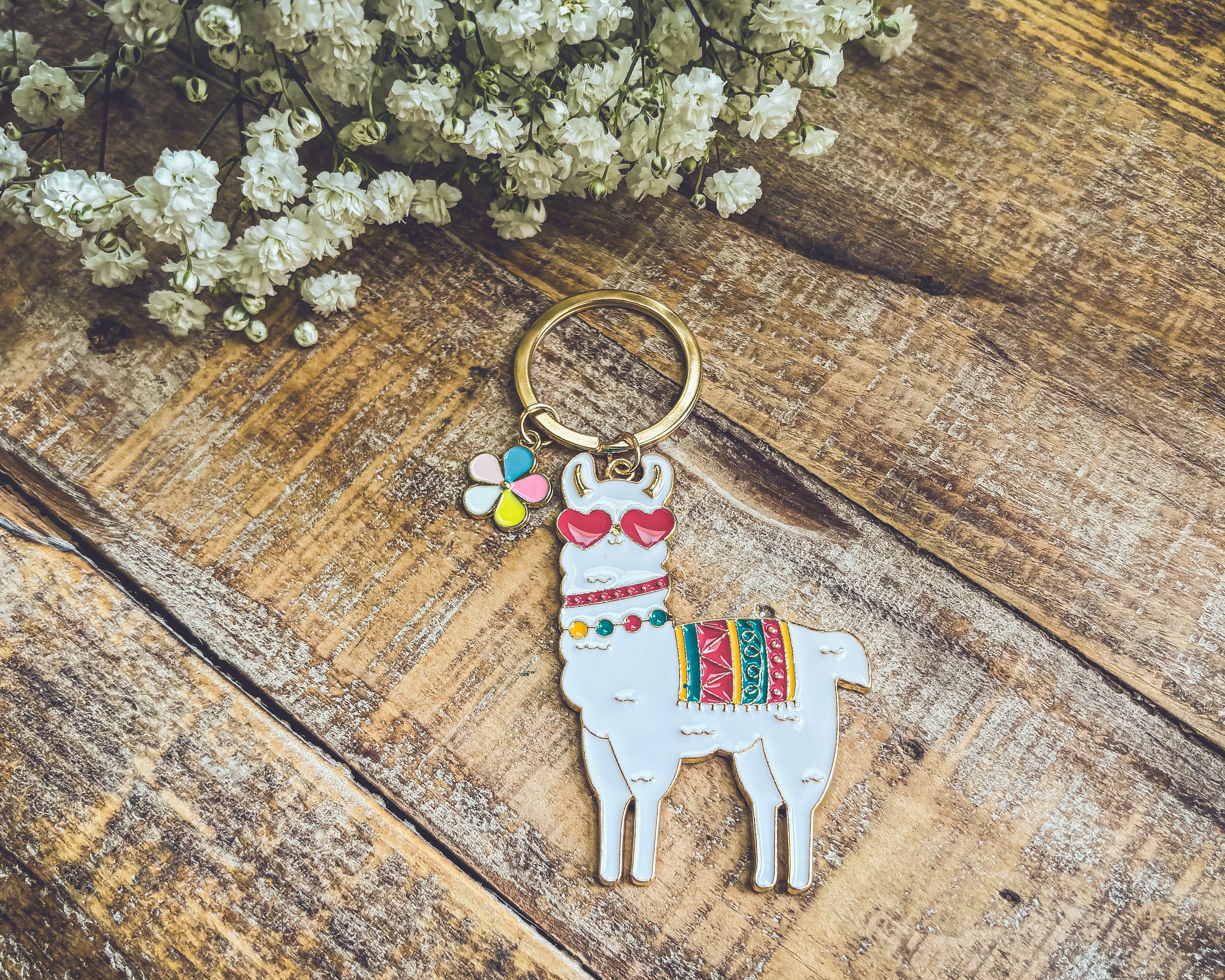 Adorable Colorful Llama Key Chain