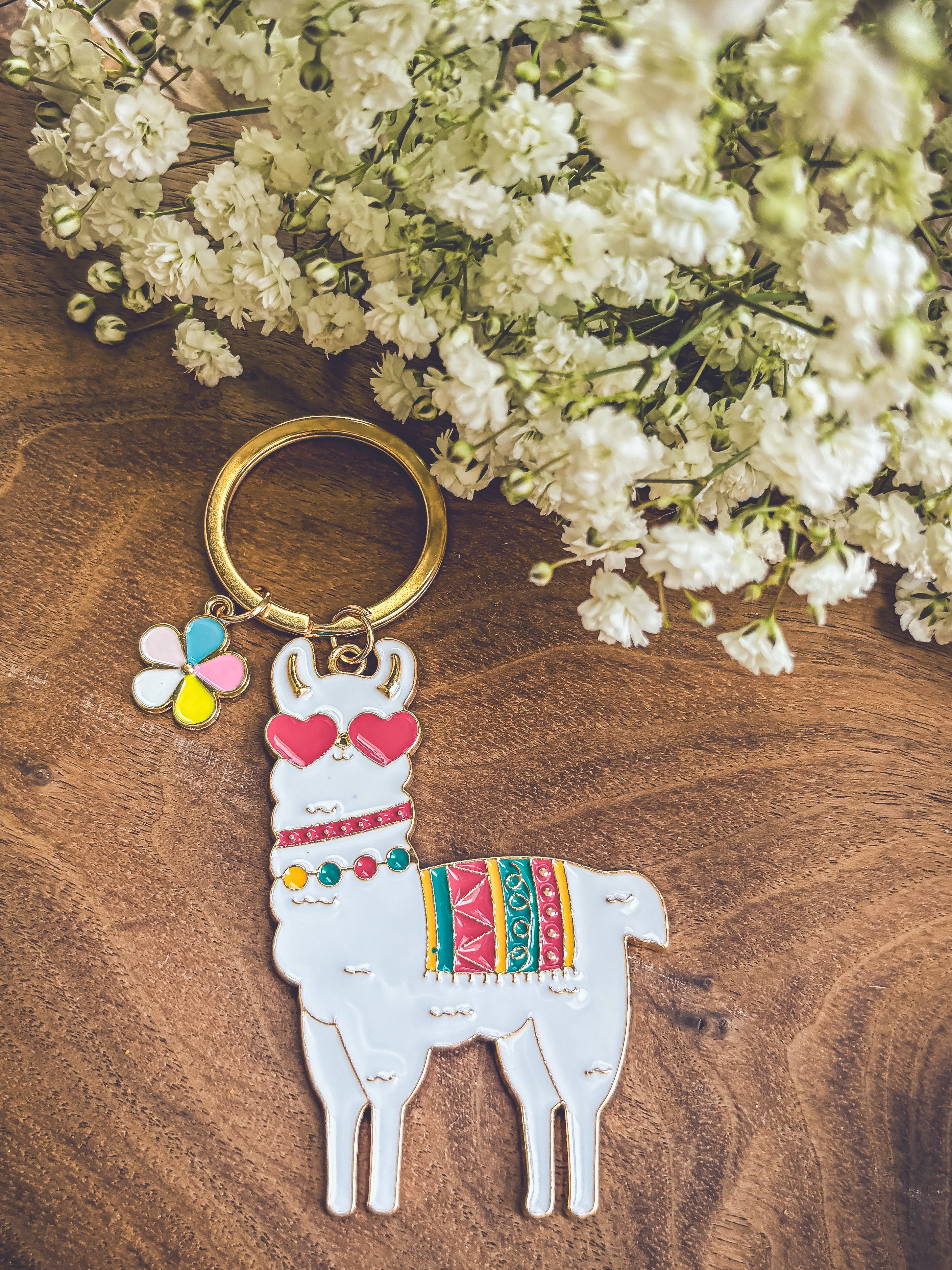 Adorable Colorful Llama Key Chain