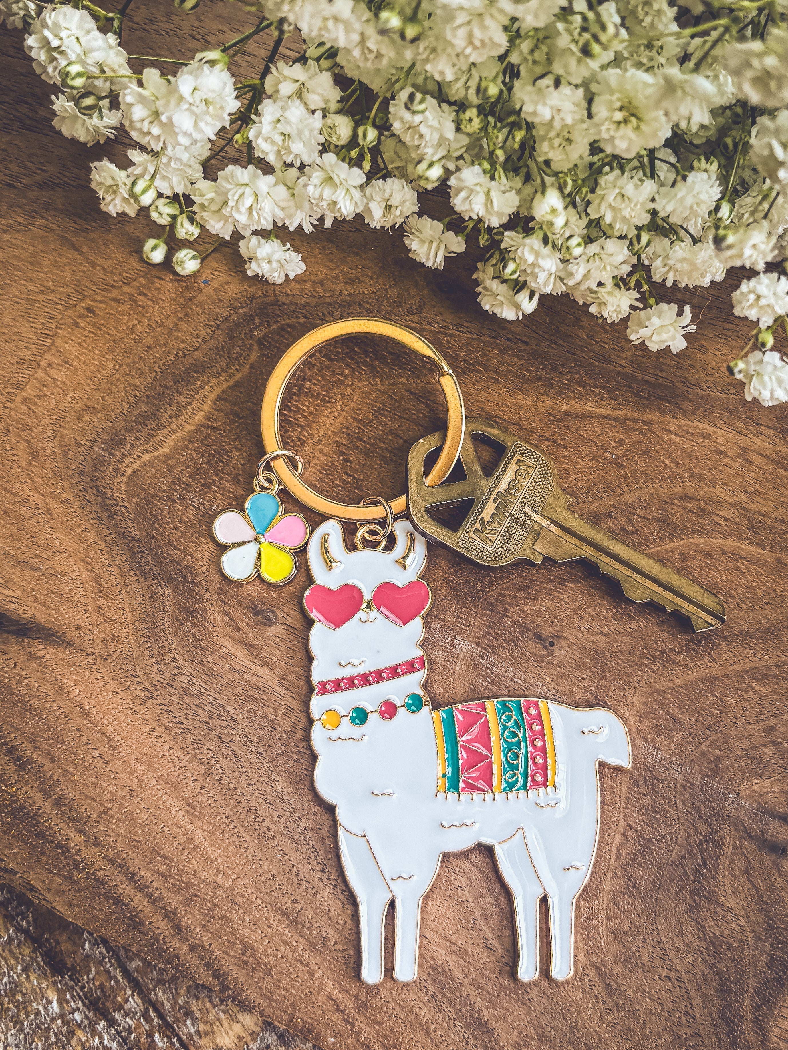 Adorable Colorful Llama Key Chain