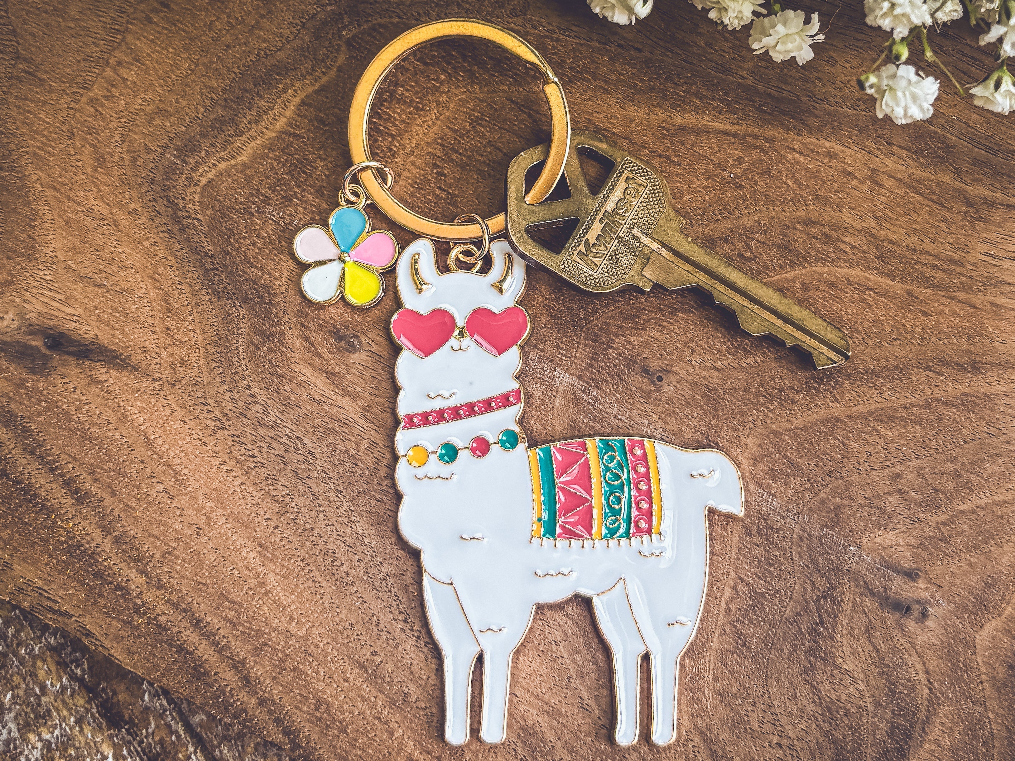 Adorable Colorful Llama Key Chain