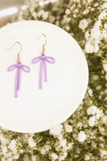 Adorable Purple Bow Earrings