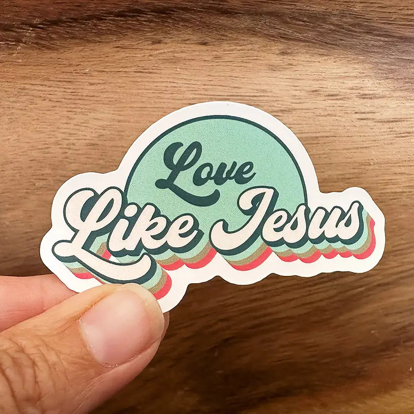 Love Like Jesus | Waterproof Vinyl Christian Sticker | Retro