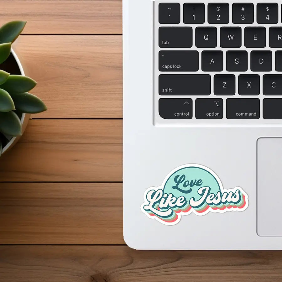 Love Like Jesus | Waterproof Vinyl Christian Sticker | Retro