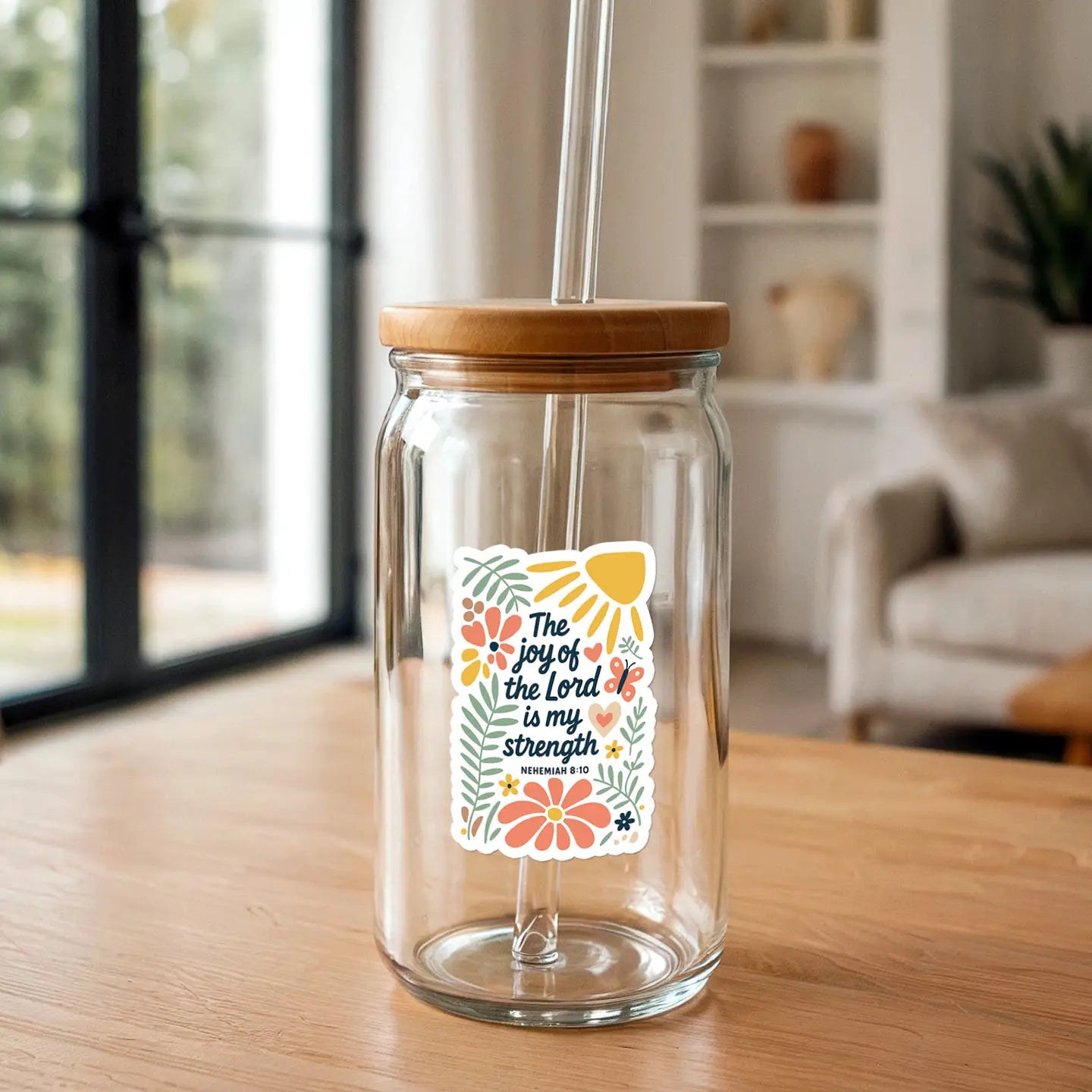 The Joy of the Lord Is My Strength Floral Christian Sticker