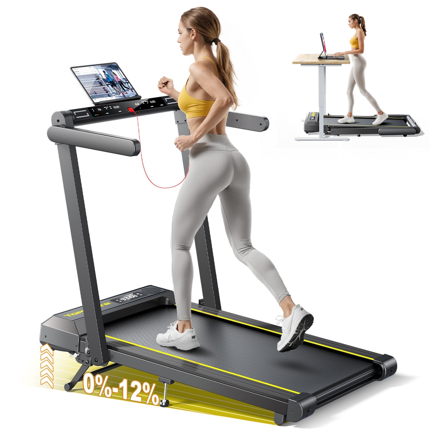 Toputure TP5 Foldable Treadmill with 12% Incline