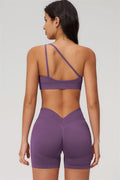 The Empower One-Shoulder Sports Bra Shorts 2-Piece Set