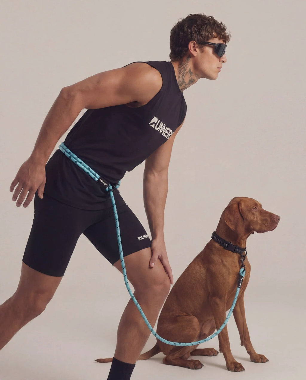 Aqua Blue Runners Hands-Free Dog Leash