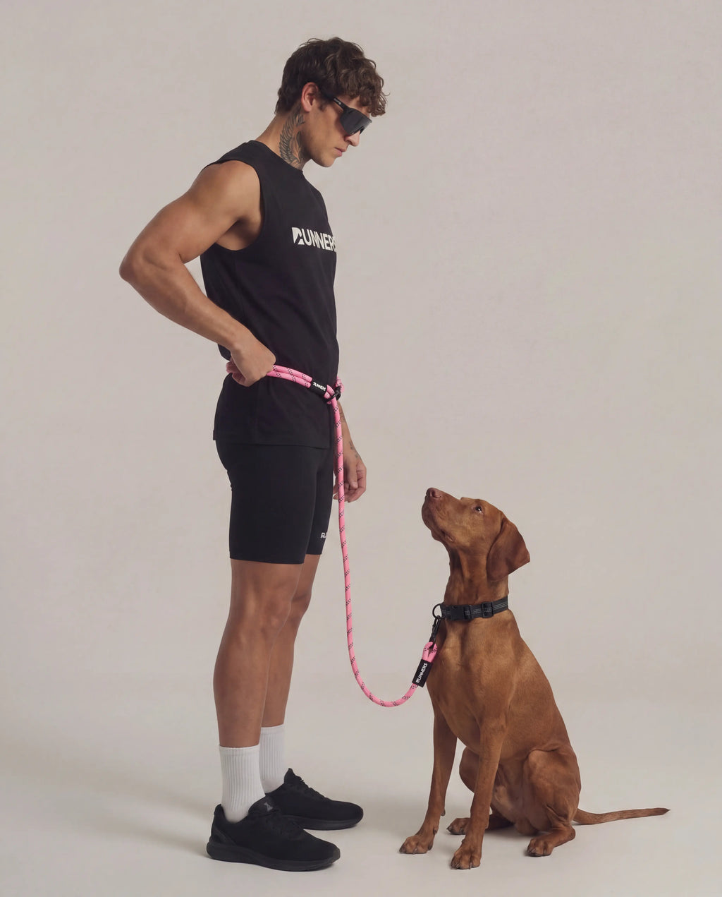 Neon Pink Runners Hands Free Dog Leash
