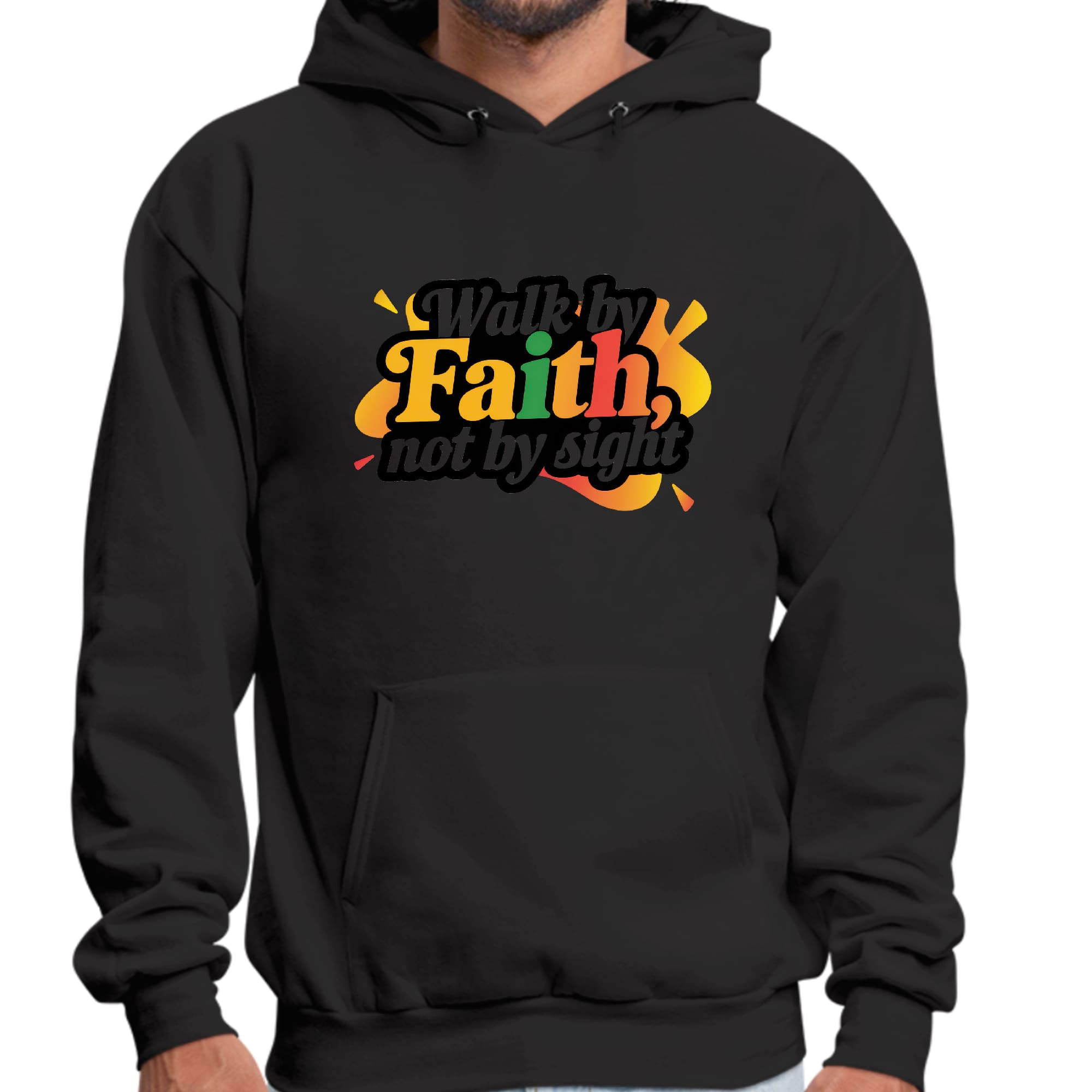 Mens Graphic Hoodie Walk by Faith - not by Sight