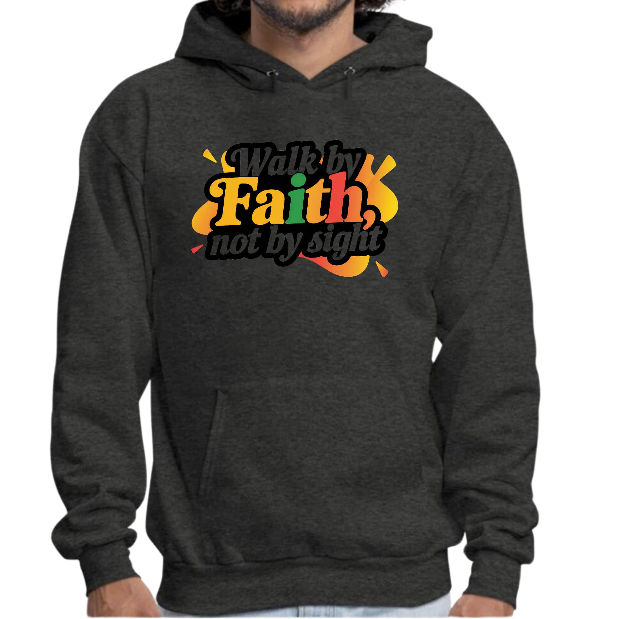Mens Graphic Hoodie Walk by Faith - not by Sight