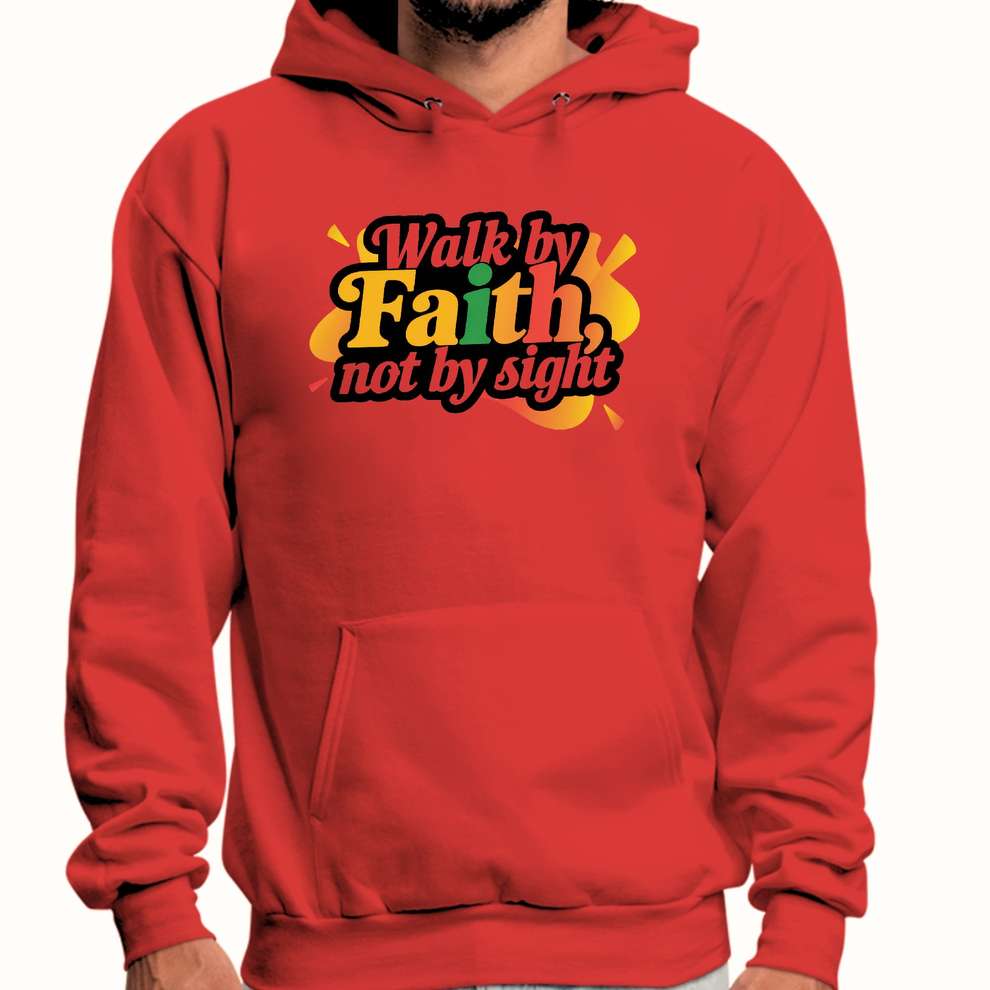 Mens Graphic Hoodie Walk by Faith - not by Sight