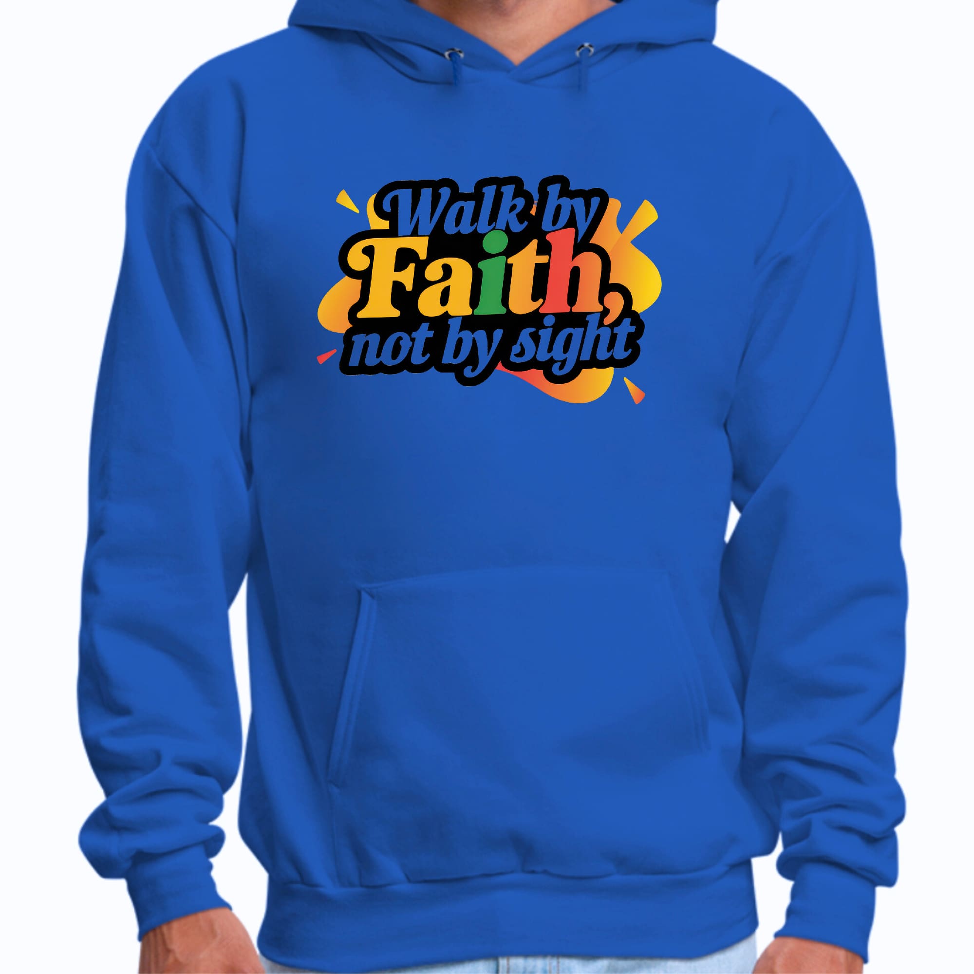 Mens Graphic Hoodie Walk by Faith - not by Sight