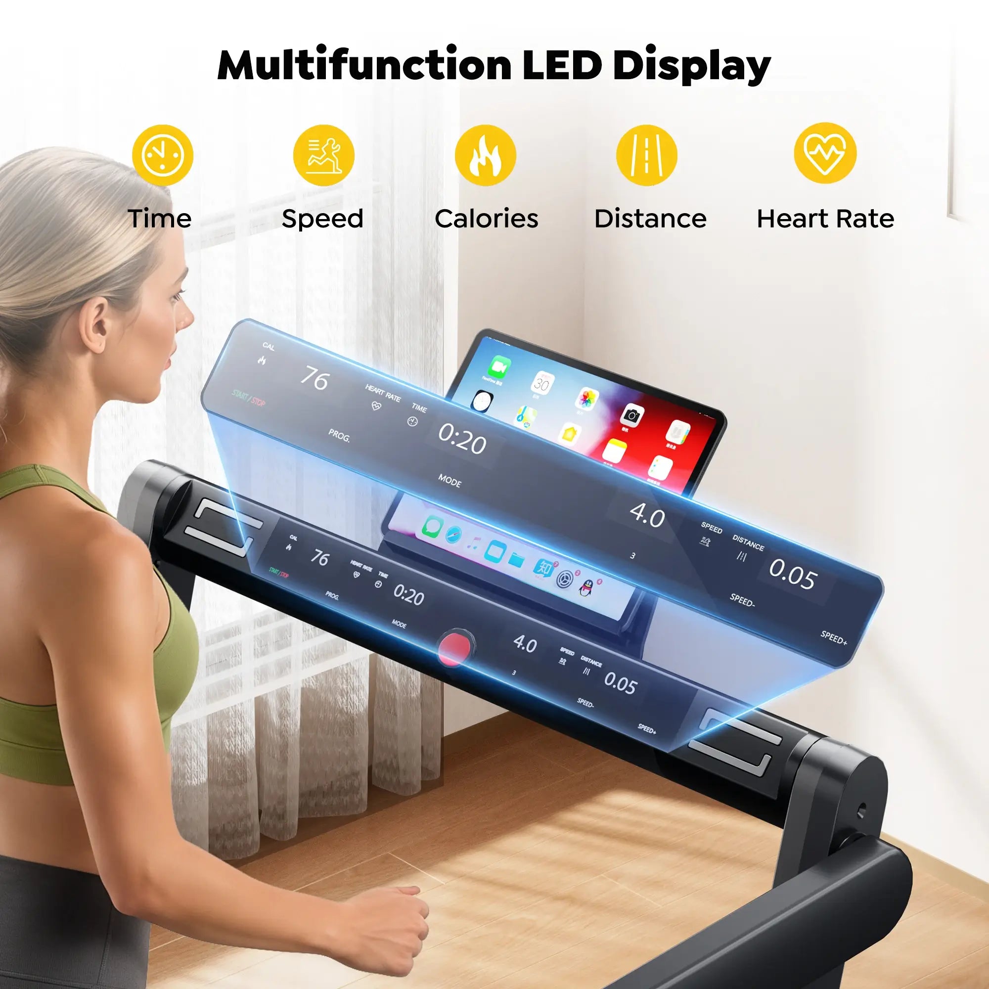 Toputure TP5 Foldable Treadmill with 12% Incline